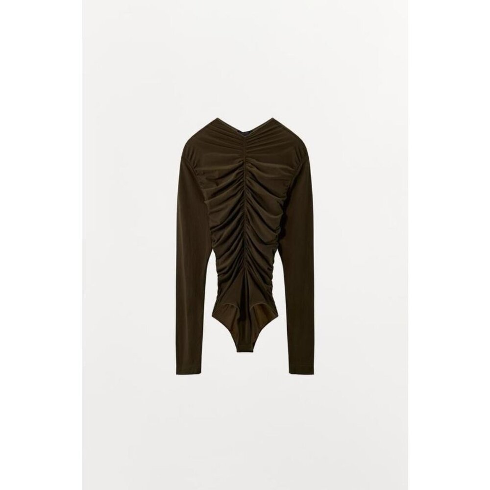 ZARA GATHERED TIGHTS-STYLE BODYSUIT